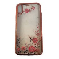 Capa Silicone Gel Com Desenho Flor Apple Iphone X Rosa